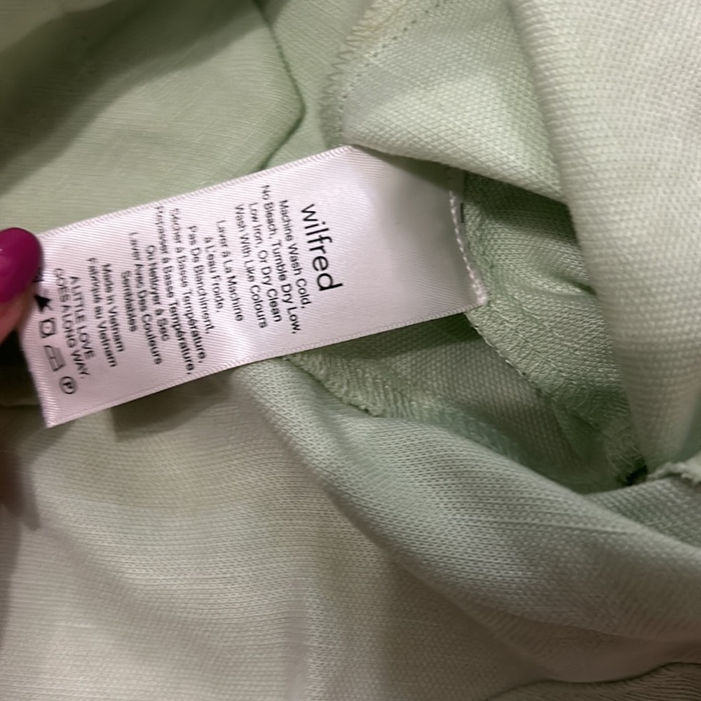 Wilfred Janine Light Green Puff Sleeve Blouse from Aritzia - Picture 5 of 7
